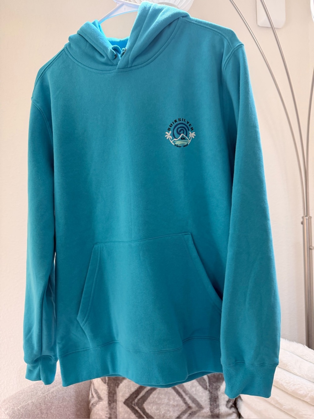 Quiksilver Turquoise Hooded Sweatshirt - Men's Pullover